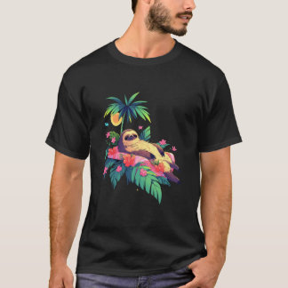 Sloth Tropical Beach Zee Zomervakantie Lazy Slot T-shirt