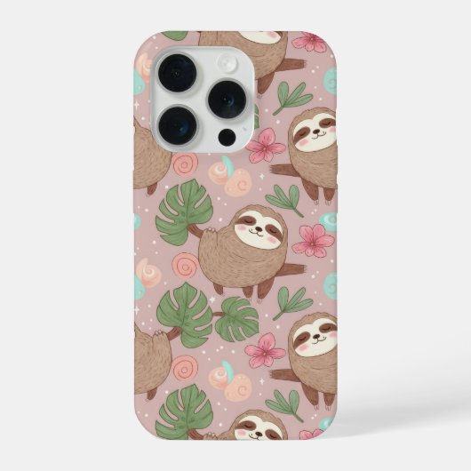 Sloth Tropical Dream iPhone Hoesje (Achterkant)