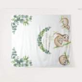 Sloth Tropical Floral Baby shower Foto Booth Prop Wandkleed (Voorkant (horizontaal))