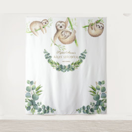 Sloth Tropical Floral Baby shower Foto Booth Prop Wandkleed