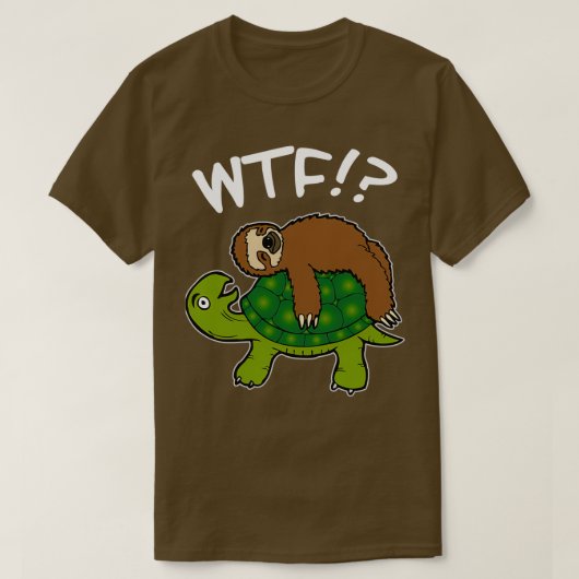 Sloth Turtle Sleeping WTF Funny Gift T-shirt (Design voorkant)