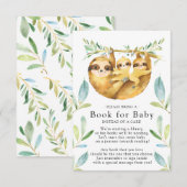 Sloth Twins Baby shower Boek voor Baby Kaart (Voorkant / Achterkant)