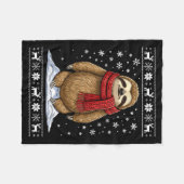 Sloth Ugly Christmas Fleece Deken (Voorkant (Horizontaal))