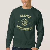 Sloth University Sweatshirt - Forest Green (Voorkant)