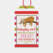 Sloth Valentijnsdag Treat Favor Gift Label Cadeaulabel (Voorkant)