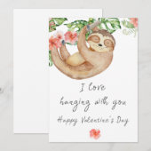 Sloth Valentin's Day Wenskaart Feestdagenkaart (Voorkant / Achterkant)