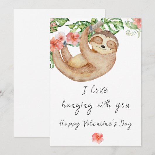 Sloth Valentin's Day Wenskaart Feestdagenkaart (Voorkant / Achterkant)