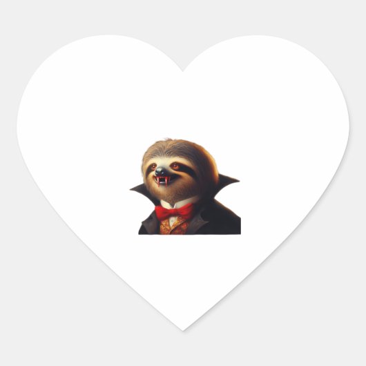 Sloth Vampire Classic T-shirt Hart Sticker (Voorkant)