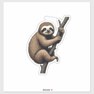 Sloth Vintage Gravure Grafische T-shirt (2) Sticker