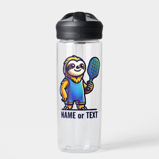 SLOTH voeg uw eigen tekst toe - Pickleball Mascot  Waterfles (Voorkant)