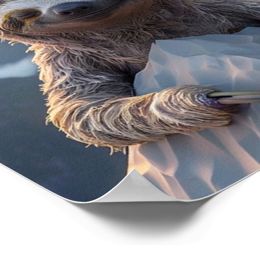 SLOTH WALL ART PRINT POSTER (Hoek)