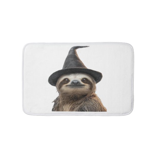 Sloth Wearing Halloween Witch Hat Classic T-Shirt Badmat (Voorkant)