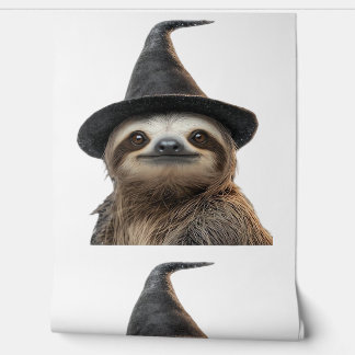 Sloth Wearing Halloween Witch Hat Classic T-Shirt Behang