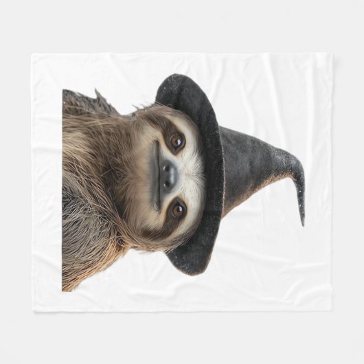 Sloth Wearing Halloween Witch Hat Classic T-Shirt Fleece Deken (Voorkant (Horizontaal))