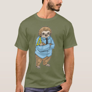 Sloth Wiskunde Teacher Set Square T-shirt