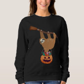 Sloth Witch Broom Halloween Costume Trui (Voorkant)