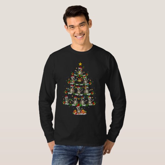 Sloth  Xmas Lights Sloth Christmas Tree T-shirt (Voorkant volledig)