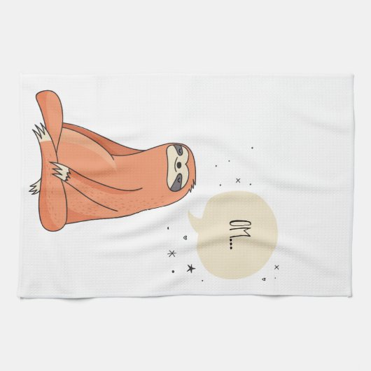 Sloth Yoga Funny Sloth Lover Theedoek (Horizontaal)