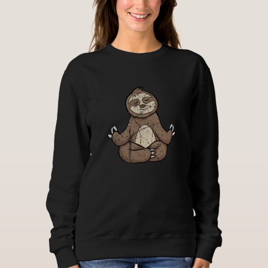 Sloth Yoga Lazy Animal Distressed Boys Girls Trui (Voorkant)
