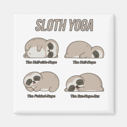 Sloth Yoga Magneet (Voorkant)