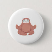 Sloth Yoga Ronde Button 5,7 Cm (Voorkant)