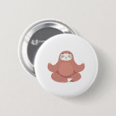 Sloth Yoga Ronde Button 5,7 Cm (Voorkant /achterkant)