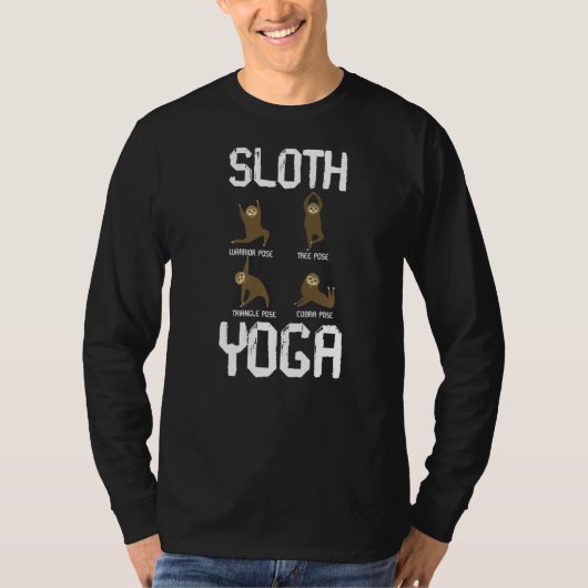 Sloth Yoga voor Vrouwen Mannen Kinder Leuke Dieren T-shirt (Voorkant)