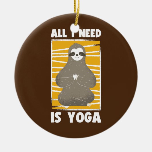 Sloth Yoga Workout Meditation Stretch Pilates Keramisch Ornament (Voorkant)