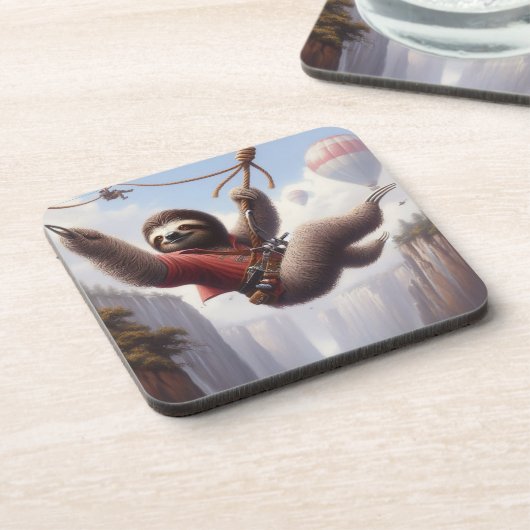 Sloth Ziplining Bier Onderzetter (Linkerzijde)