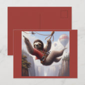 Sloth Ziplining Briefkaart (Voorkant / Achterkant)