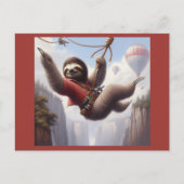 Sloth Ziplining Briefkaart (Voorkant)