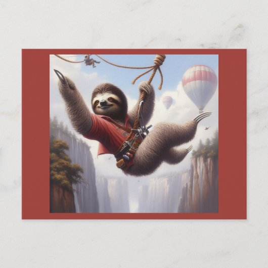 Sloth Ziplining Briefkaart (Voorkant)