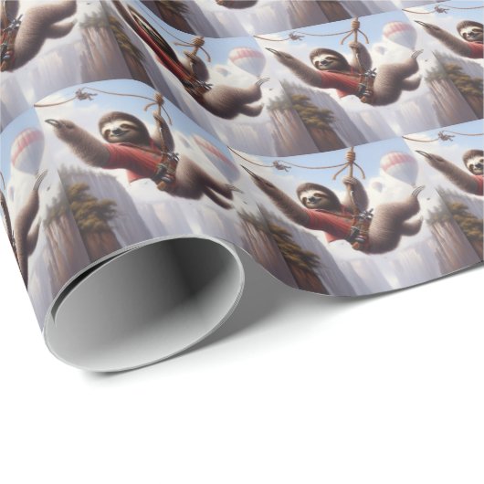 Sloth Ziplining Cadeaupapier (Rol Hoek)
