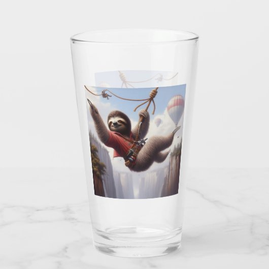 Sloth Ziplining Glas (Achterkant)