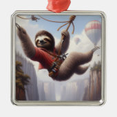 Sloth Ziplining Metalen Ornament (Voorkant)