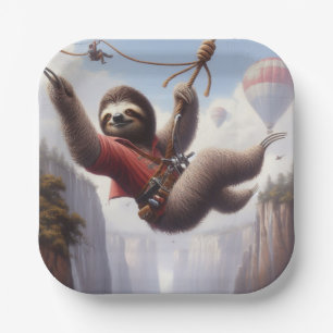 Sloth Ziplining Papieren Bordje