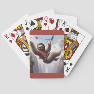 Sloth Ziplining Pokerkaarten