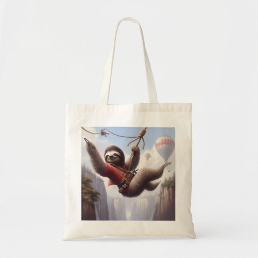 Sloth Ziplining Tote Bag (Voorkant)