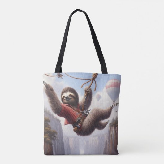 Sloth Ziplining Tote Bag (Achterkant)