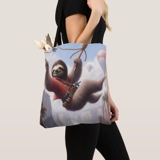 Sloth Ziplining Tote Bag (Dichtbij)