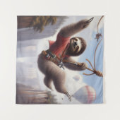 Sloth Ziplining Wandkleed (Voorkant (horizontaal))