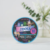 SLOTH ZOO OERWOUD Verjaardagsfeestuitnodiging Kaart (Staand voorkant)