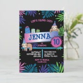 SLOTH ZOO OERWOUD Verjaardagsfeestuitnodiging Kaart (Staand voorkant)