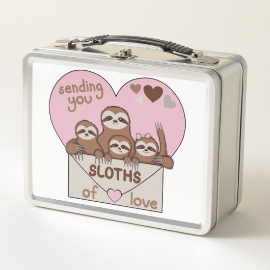 Slothfamilie met envelop, hart en tekst (Voorkant)