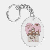 Slothfamilie met envelop, hart en tekst sleutelhanger (Voorkant Links)