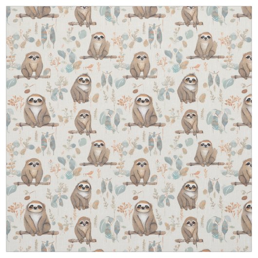 Slothful Whimsy: Whimsy luiaard Stof (Swatch)
