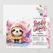 Slothful Wonder Baby shower Kaart (Voorkant / Achterkant)