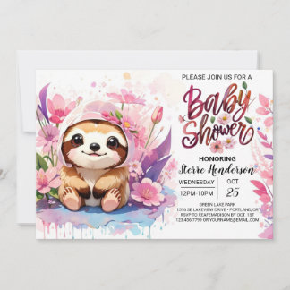 Slothful Wonder Baby shower Kaart