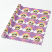 Slothicorn Sleuf Unicorn Cute Wrapping Paper Cadeaupapier (Uitgerold)