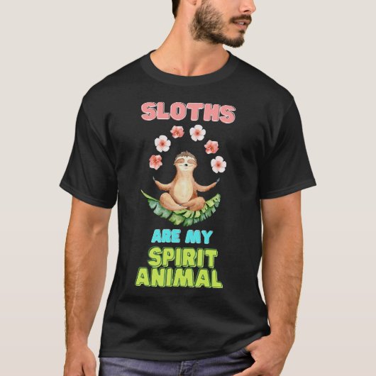 Sloths Are My Spirit Animal Funny Boho T-shirt (Voorkant)